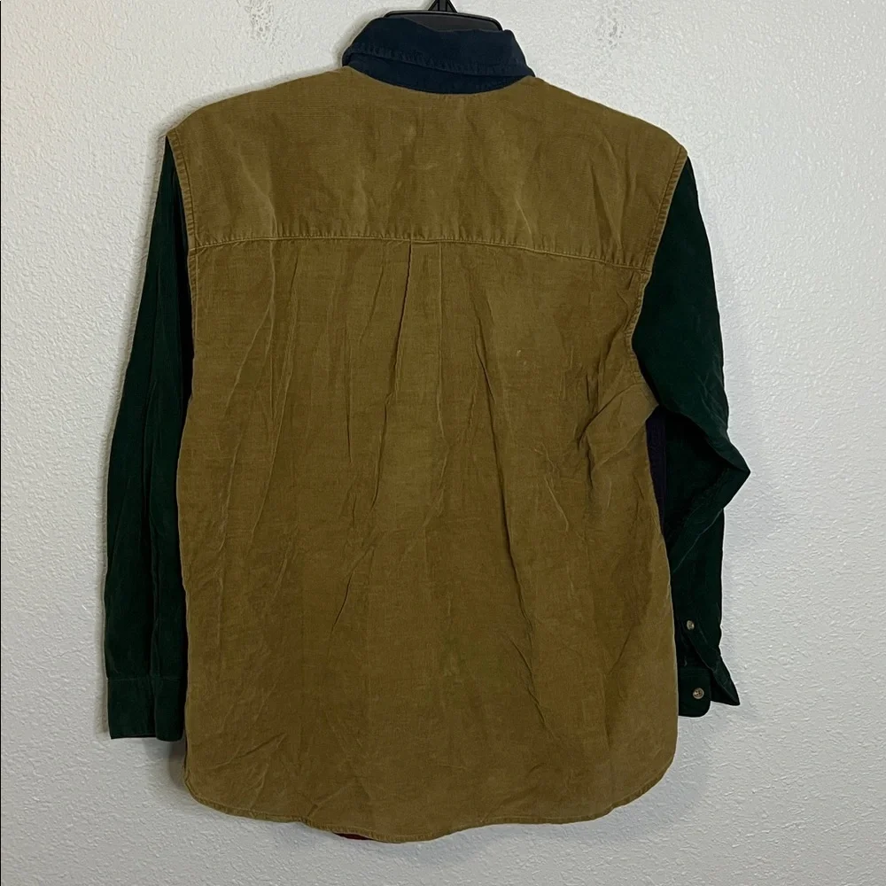 Gap Colorblock Corduroy Button Down Shirt Boys Size XL